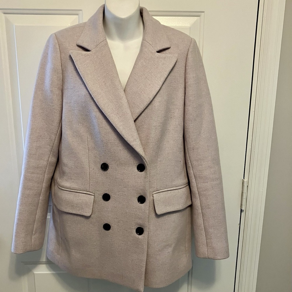 La Vie Rebecca Taylor‎ Sz Medium  Jacket Pea Coat Sample Pale Pink Women's